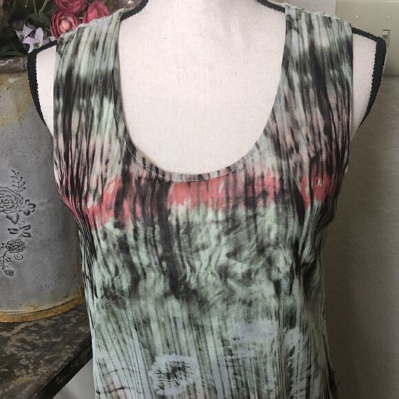 Yest Tie Dye Watercolor Tiered Shift Dress Size 10 - Picture 2 of 10